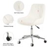 Modern Teddy Fleece Fabric Dining Chair With Chrome Legs, Soft And Comfortable - Beige - Image 8