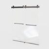 Frameless Double Sliding Soft-Close Shower Door, 3 / 8" (10Mm) Thick SGCC Tempered Glass Door, Matte - Black - Image 10