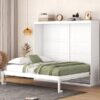 Queen Size Murphy Wall Bed - White - Image 15