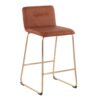 Casper - Fixed Height Contemporary Counter Stool (Set of 2) - Gold / Camel - Image 2