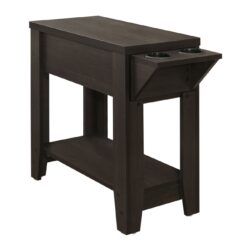 Accent Side Table, Storage, Lamp, Transitional - Espresso