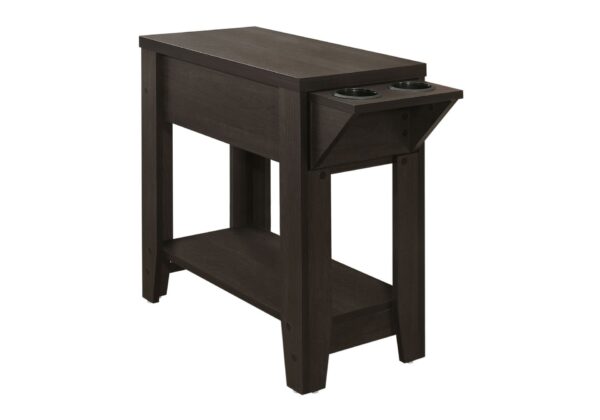 Accent Side Table, Storage, Lamp, Transitional - Espresso