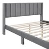 Queen Size Platform Contemporary Upholstered Bed With Storage Drawer - Gray - Image 12