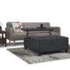 Harrison - Coffee Table Storage Ottoman - Distressed Black - Image 9