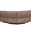 Dollum - Two Tone Nubuck Manual Recliner Sectional Sofa With USB Port Cupholder Console - Chocolate - Image 4