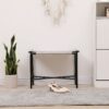 Boho Hand Woven Entryway Ottoman Vanity Chair Footrest Stool For Living Room Sofas - Gray - Image 9