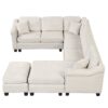 4 Pieces Sectional Sofa With Ottoman With Right Side Chaise - White - Image 10