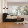 King Size Luxury Upholstered Platform Bed With Oversized Padded Backrest And Solid Wood Frame, Suitable For Multiple Heights Of Mattresses - Black - Image 9
