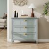 3 Drawer Cabinet, American Furniture, Suitable For Bedroom, Living Room, Study - Light Gray - Image 2
