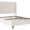 Peyton - Queen Bed Upholstered With High Headboard, Traditional Hand Buttoned Tufting - Ivory Velvet - Image 2