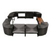 Spa Surround Spa Frame Quadrilateral Outdoor Rattan Sectional Sofa Set With Mini Sofa, Wooden Seats And Storage Spaces - Gray - Image 11
