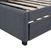 Upholstered Daybed With Trundle Twin Size Sofa Bed Frame No Box Spring Needed, Linen - Gray - Image 7