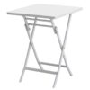 3 Piece Patio Bistro Set Of Foldable Square Table And Chairs - White - Image 18