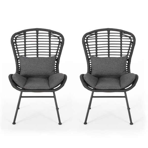 Calypso - Outdoor Chair With Water Resistance Cushion And Iron Frame - Gray