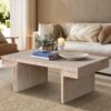 American Vintage Industrial Coffee Table, Premium Reclaimed Wood Texture, Double Tier Design - Antique Natural - Image 4