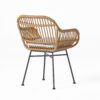 Outdoor Rattan Accent Chair With Metal Legs - Beige - Image 7