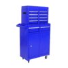 Rolling Tool Chest, 5 Drawer Tool Box Organizer With Lockable Wheels & Sliding Drawers & Detachable Top & Adjustable Shelf, Tool Storage Cabinet For Garage Workshop - Blue - Image 5