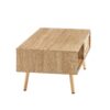 41.34" Rattan Coffee Table, Sliding Door For Storage, Solid Wood Legs, Modern Table For Living Room - Natural - Image 11