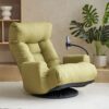 Adjustable Swivel Lounge Chair With 360 Degree Rotating Seat And Headrest Support Leisure Chair Deck Chair Game Chair For Living Room - Green - Image 2