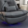 270 Swivel Glider Recliner Chair, Power Recliner Rocking Chair, USB Port Charge For Nursery Chair With Atmosphere Lamp For Living Room Bedroom Apartment - Dark Gray - Image 14