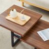Perfectly Integrating Modern And Scandinavian Styles Double Deck Coffee Table - Walnut - Image 8