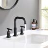 Widespread Bathroom Sink Faucet With Pop Up Drain And Brass Construction - Matte Black - Image 2