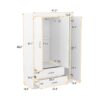 3 Door Wardrobe With 2 Drawers - White - Image 10