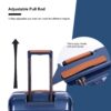 20" Carry On Luggage Lightweight Suitcase Tsa Lock USB Port Luggage Wheel Lock Artificial Leather Top Handle Spinner Wheels - Blue - Image 5