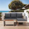 3 Piece Patio Sectional Wicker Rattan Outdoor Furniture Sofa Set Natural Wicker And Cushion - Yellow / Dark Gray - Image 5