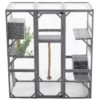 Outdoor Diy Cat House Catio With Double Enter Doors, Platforms, And Condos - Dark Gray - Image 5