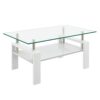 Modern Rectangular Coffee Table & Tempered Glass Top Layer, Table For Living Room - Transparent - Image 8