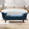 Alma - Tufted Flared Arm Entryway Bench - Teal Blue - Image 8