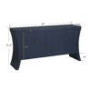 Refined Industrial 4 Door Credenza With Wooden Arc Legs & Bronze Clasps, Advanced Storage Design - Navy Blue - Image 3