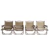 Comfy Foldable And Portable Chair With Armrests, Indoor And Outdoor (Set of 4) - Brown - Image 3