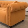 Retro Medieval Style Sofa With Roll Arms And Throw Pillows - Orange - Image 10
