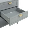 2 Drawer Side Table, American Style, End Table, Suitable For Bedroom, Living Room, Study - Light Gray - Image 6