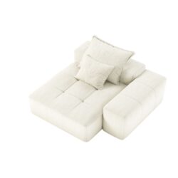 Modern Oversized Modular Sectional Sofa, Sparkling Chenille Fabric Soft Cushion Sofa With 2 Pillows, Diy Combination Tufted Sofa, No Assembly Required - Beige