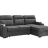 Kaden - Sleeper Sectional Sofa Chaise With Storage Arms And Cupholder - Gray - Image 3