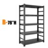 Storage Shelves 5 Tier Heavy Duty Metal Shelving Unit Adjustable Shelving Units And Storage Rack Kitchen Garage Shelf - Black - Image 4