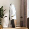 Crystal Full Length Mirror With Stand - Black / Silver - Image 9