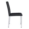 (Set of 4) Backrest Chairs With Silver Metal Legs A Perfect Match For Minimalist And Modern Home Styles - Black / Silver - Image 15