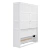 Queen Size Murphy Wall Bed With Shelves, Space Saving - White - Image 2