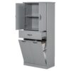Stylish Bathroom Storage Cabinet With 2 Laundry Baskets - Gray - Image 12