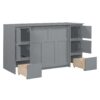 Twin Size Murphy Bed With Drawers, Cabinets, USB Ports Material - Gray - Image 18