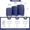Hardshell Suitcase Spinner Wheels Pp Luggage Sets Lightweight Durable Suitcase With Tsa Lock, 3 Piece Set (20/24/28) - Navy - Image 3