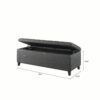 Tufted Top Soft Close Storage Bench Polyester - Charcoal - Image 3