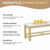 Topmax - 6 Piece Farmhouse Extendable Pedestal Dining Table Set With 18Inch Removable Leaf, Bench And 4 Ladder Back Dining Chairs - Natural - Image 5