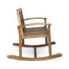 Outdoor Rocking Loveseat With Acacia Wood Frame - Natural - Image 6