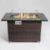 44" Outdoor Fire Pit Table, Propane Fire Table With Ceramic Tabletop Gas Fire Table - Espresso - Image 14