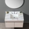 Marble Vanity Top With Undermount Sink And Backsplash, Sintered Stone - Carrara White - Image 3